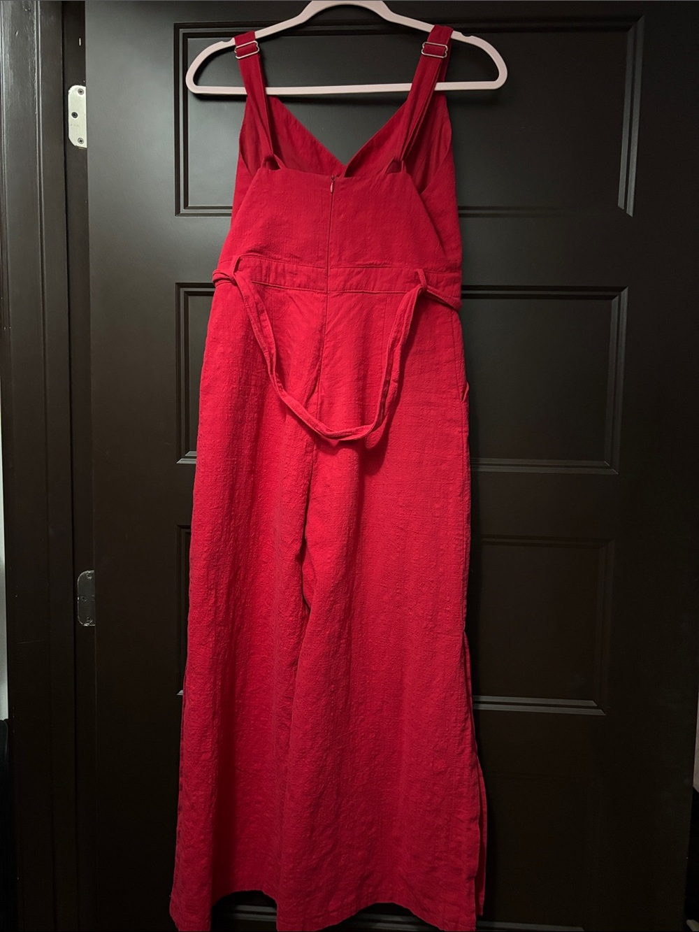 Altar'd State Red Textured Wide-Leg Jumpsuit - Picture 3 of 4